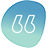 Gradient blue and green speech bubble with quotation marks icon